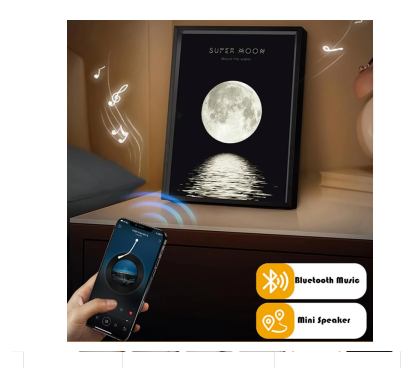 Art Painting Speaker Night Light Speaker Home Decor Picture Frame Music Speaker Night Light Novelty Gift