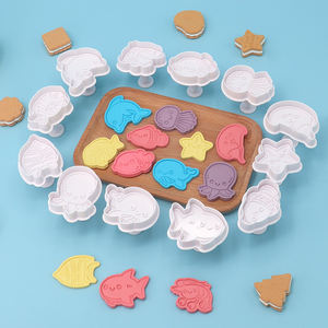 4 Uds serie de animales del océano Marino Ballena tiburón Manta Ray simulación galleta molde creativo cocina hogar DIY hornear cortadores de <span class=keywords><strong>galletas</strong></span> - Product Image 2