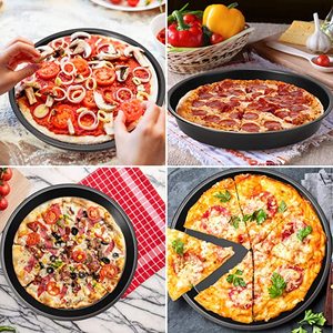 Cucina moderna da 12 pollici in ghisa profonda vaschetta per <span class=keywords><strong>Pizza</strong></span> con fondo piatto e coperchio in legno pentole per la cottura di pizze - Product Image 6