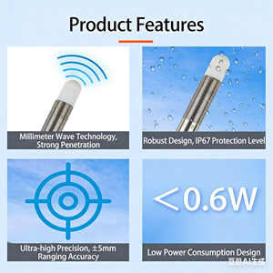 Sensore di Livello dell'Acqua a Ultrasuoni Siman SMW 24V Uscita NPN/PNP Distanza di Rilevamento 15m per Evitamento Ostacoli Robot e Posizionamento Magazzino - Product Image 5