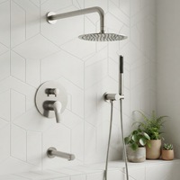 Robinet de douche mural encastré brossé en acier inoxydable 304 sans plomb, vente en gros directe d'usine pour hôtels, OEM