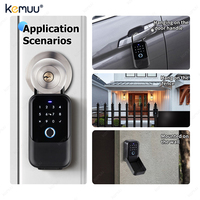 Caja de Seguridad Inteligente KEMUU con Control Remoto por Aplicación, Diseño a Prueba de Manipulaciones, Resistente, para Puerta de Madera, Seguridad Interior y Exterior