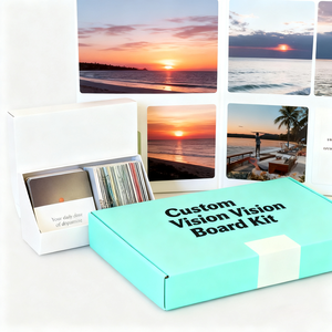 Kit de tableau de visionnement des rêves et de manifestation de la vision 2025, avec impression personnalisée, format plié, cartes d'affirmation et ensemble d'autocollants - Product Image 3