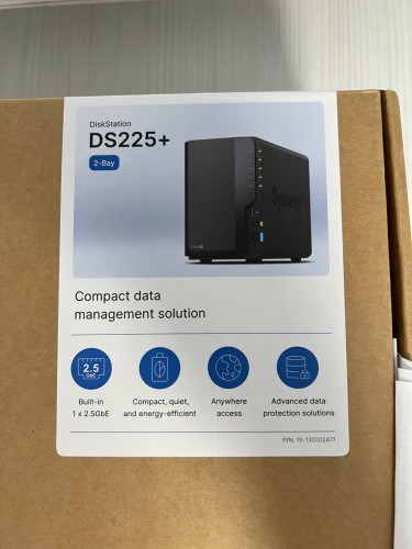 8TB DiskStation DS225+ 2-Bay Encrypted NAS Server 2.5GbE Network Accelerates Home Studio NAS