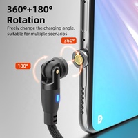 540 degrés Type C données téléphones mobiles 100W chargeur 3 en 1 fonction 9pin Charge rapide câble de charge rotatif magnétique
