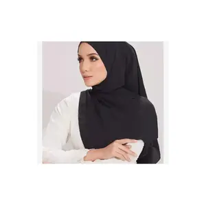 高级韩国雪纺头巾披肩穆斯林餐厅绉纱头巾女式绉纱围巾