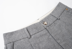 กางเกงขายาวทรงขาบานเอวสูงสีเทาเข้มสำหรับผู้หญิง ผ้าวูลผสม เหมาะสำหรับใส่ทำงาน กำลังขายดี - Product Image 3