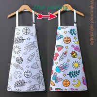 Tablier en polyester imperméable fait main à colorier soi-même pour enfants - Cadeau idéal pour la maternelle, la salle d'art et le graffiti - Lavable en machine