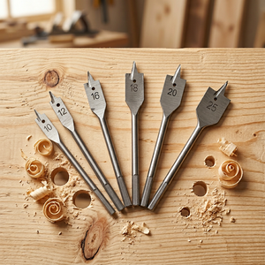 Outils de charpentier, jeu de 13 forets plats à tige hexagonale de 9/16'' pour la coupe du bois - Product Image 1