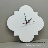 Jam dinding MDF Transfer termal Digital, jam dinding dengan desain abstrak dioperasikan baterai ramah lingkungan