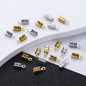 Stainless Steel Round <b>Leather</b> Cord Clip 304 Electroplated DIY Jewelry <b>Bracelet</b> Necklace Clasp Accessory Unisex - Product Image 4