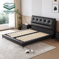 Lit en cuir capitonné de luxe moderne, taille King Queen, cadre de lit souple pour la maison, l'appartement, l'hôtel, meubles de chambre à coucher, prix d'usine