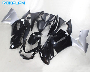 Kit de Carenado Negro Plateado para Kawasaki Ninja ER6F <span class=keywords><strong>2006</strong></span> 2007 2008, Carrocería <span class=keywords><strong>ER</strong></span>-<span class=keywords><strong>6F</strong></span> 06 07 08 650R, Piezas de Motocicleta de Repuesto - Product Image 1