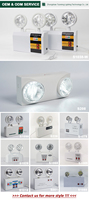 Lampu Darurat LED Isi Ulang Tuoming 220V 2*3W Dua Kepala dengan Baterai Cadangan Lithium untuk Koridor Rumah Komersial