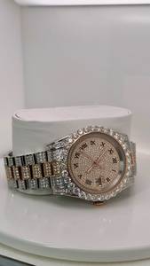 Elegante Reloj de Plata con Moissanita de Alta Calidad, Reloj de Pulsera de Moda, Estilo Joyería Brillante para Mujeres y Hombres, para Fiestas y Uso Diario - Product Image 3