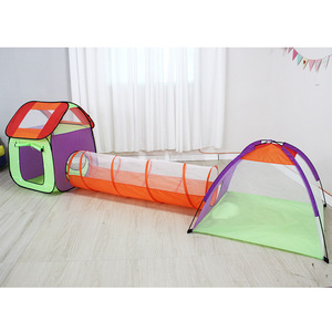 Tente de jeu dôme <span class=keywords><strong>trois</strong></span> pièces pour enfants, château de jeu, grande maison, pour activités familiales en extérieur et intérieur - Product Image 3