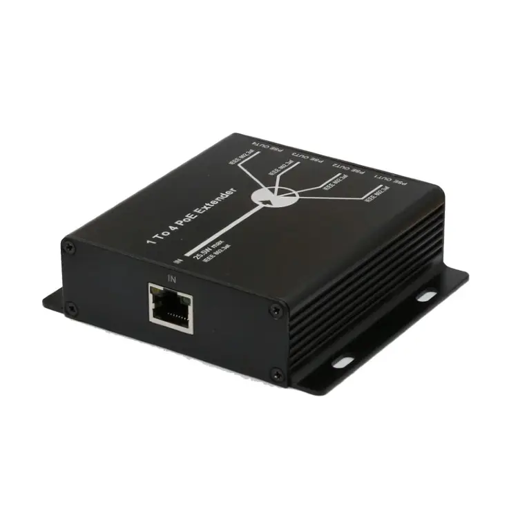 Extender PoE industriale a 5 porte da 1 a 4 porte per telecamera IP muslimex estende la distanza di trasmissione di 120m con porte LAN da 10/100M