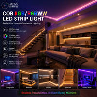 Bande LED COB personnalisée OEM, haute densité, flexible, monochrome, RGB adressable, IP20, IP65