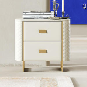 Modern Luxury Wood Night Stands Bedroom 2 Drawer <strong>Mirror</strong> Bedside Table Adjustable Storage Hotel Furniture - Product Image 4