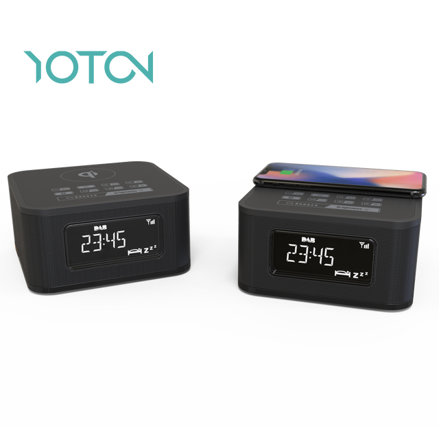 For Bluetooth V5.0 DAB+ FM Digital Radio Portable Speakers with Wireless Charger LCD Alarm Clock Radio