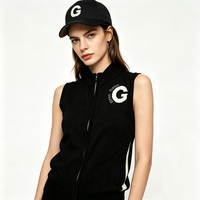 Pull-over en tricot sans manches pour femme, 100 % coton, personnalisé avec logo, col en V, broderie, vente en gros
