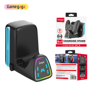 Base de carga de <span class=keywords><strong>9</strong></span> puertos DC 5V 500mA para NS/ con 2 LED para accesorios de juego del controlador Jo-con NS - Product Image 2