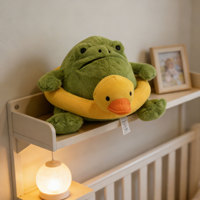 Peluche Grenouille de Pluie Mignonne avec Bouée de Natation Ultra Douce et Base Lestée, Cadeau d'Anniversaire Anti-Stress pour Enfants