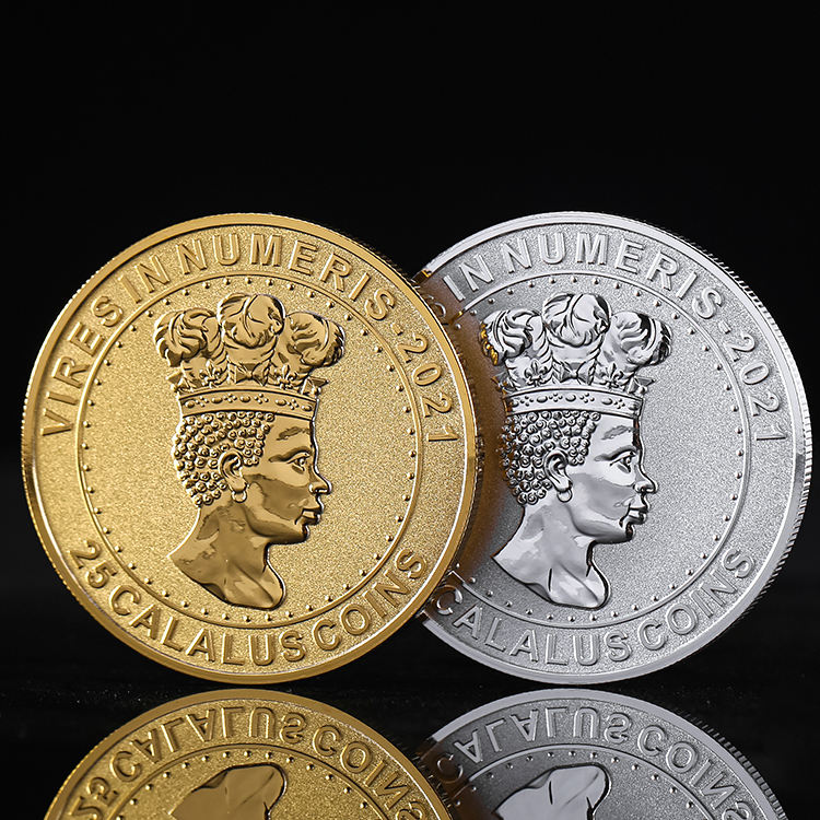 Pièces de défi plaquées or et argent