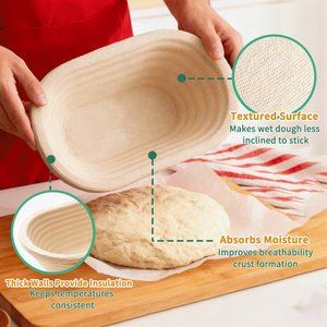 Panier à <span class=keywords><strong>pain</strong></span> en cannage de canne à sucre naturel pour levain, fourni directement par l'usine en gros - Product Image 4