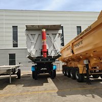 Camion de transport d'occasion à prix avantageux, 3 ou 4 essieux, 40-80 tonnes, semi-remorque à benne basculante arrière pour la construction