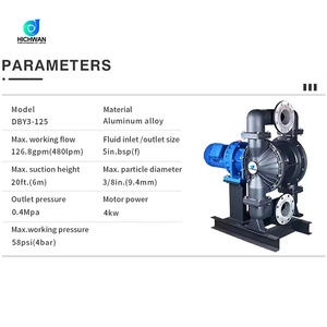 مضخة غشائية زيتية من شركة صناعة سبائك الألومنيوم من hichuan بمحرك كهربائي بجهد 24 كيلو وات - Product Image 3