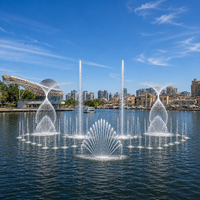 Fontaine musicale aquatique commerciale pour lacs, spectacle LED, système modulaire laser en acier inoxydable IP68, contrôlée par IA