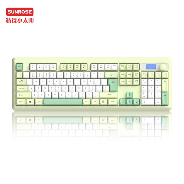 Customizable 910 Wireless Membrane Keyboard with Screen Display Multi-functional Knob 108-Key Three-mode USB Type-C