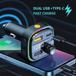 Kit de Cargador de Coche Dual USB TF de 7 Colores, Transmisor FM Inalámbrico Bluetooth, Modulador Estéreo Portátil, Carga Rápida (QC) - Product Image 2