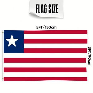 <span class=keywords><strong>Bandera</strong></span> de Liberia de 3x5 pies Impresa Personalizada por una Cara, Personalizable para Todas las Banderas Nacionales y Banderas de Exhibición. - Product Image 1