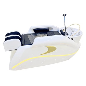 Nouveau produit : Station de salon de coiffure, fauteuils de lavage, équipement de spa capillaire, vaporisateur, lit de lavage de cheveux avec circulation d'eau chaude et massage - Product Image 5