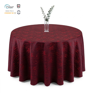 Wholesale Customized 108 Inch Round Jacquard Woven Waterproof Polyester <b>Tablecloth</b> Floral Damask Heavy Duty Wedding Decor - Product Image 1