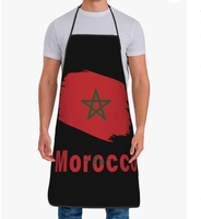 Tablier amusant de haute qualité, best-seller, avec drapeau et carte du Maroc, pour hommes et femmes, imperméable, pour la cuisine, le barbecue