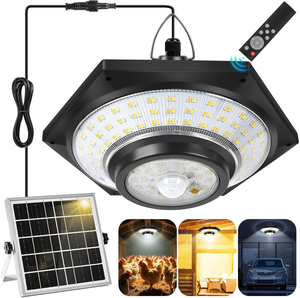 Nuovissima Lampada Solare a Sospensione per Interni ed Esterni, Luce LED Solare con Sensore di Movimento, 3 Modalità di Illuminazione con Telecomando - Product Image 1