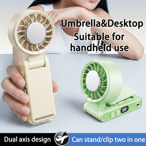 Ventilateur portable personnalisé avec logo, mini-ventilateur de taille haute vitesse sans balais, ventilateur de bureau et de cou rechargeable avec écran LED - Product Image 5
