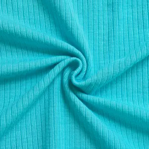 定制柔软透气平纹针织涤纶氨纶弹性纤维3 + 1罗纹女装面料