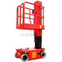 High End auto propelido vertical mastro elevador portátil mastro elevação pessoal cesta com chassi estável