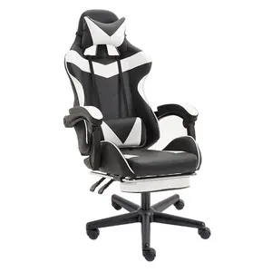 Individueller Pu-Leder-Büro-PC Computerspiel-Silla 180 Grad drehbar Gamer-Rennstühle ergonomischer Spielstuhl mit Fußstütze