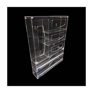 Xinkeda Custom Kitchen 6 In 1 Transparent Ziplock Bag Storage Organizer Acrylic Foil And Plastic Wrap Dispenser With Cutter