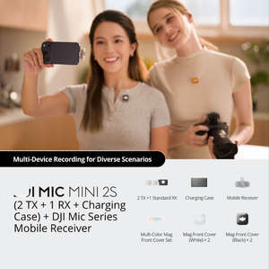 Micrófono Inalámbrico Dinámico de Mano Original Mic Mini 2S (1 Transmisor + 1 Receptor Móvil + Estuche de Carga) Cancelación de Ruido AI 3 Tonos de Voz - Product Image 4