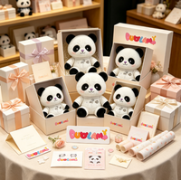Boneka Panda Kartun Kustom, Mainan Boneka Hewan Lembut dan Halus untuk Suvenir Hadiah OEM ODM Mainan Boneka Kustom