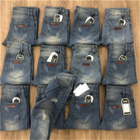 Jeans en denim pour hommes, déchirés et usés, style tendance, liquidation à prix le plus bas