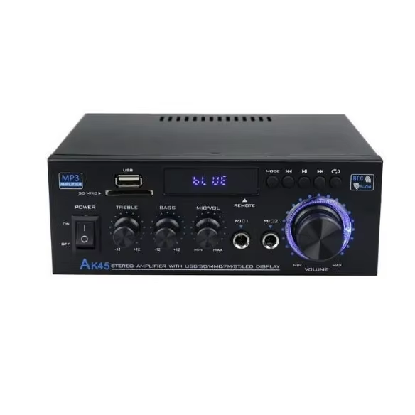 Digital BT AK45 power amplifier Car home 2.0 channel audio power amplifier player