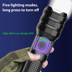 Супер яркий Мощный USB перезаряжаемый тактический светодиодный фонарик с длинным лучом алюминиевый сплав корпус лампы - Product Image 6