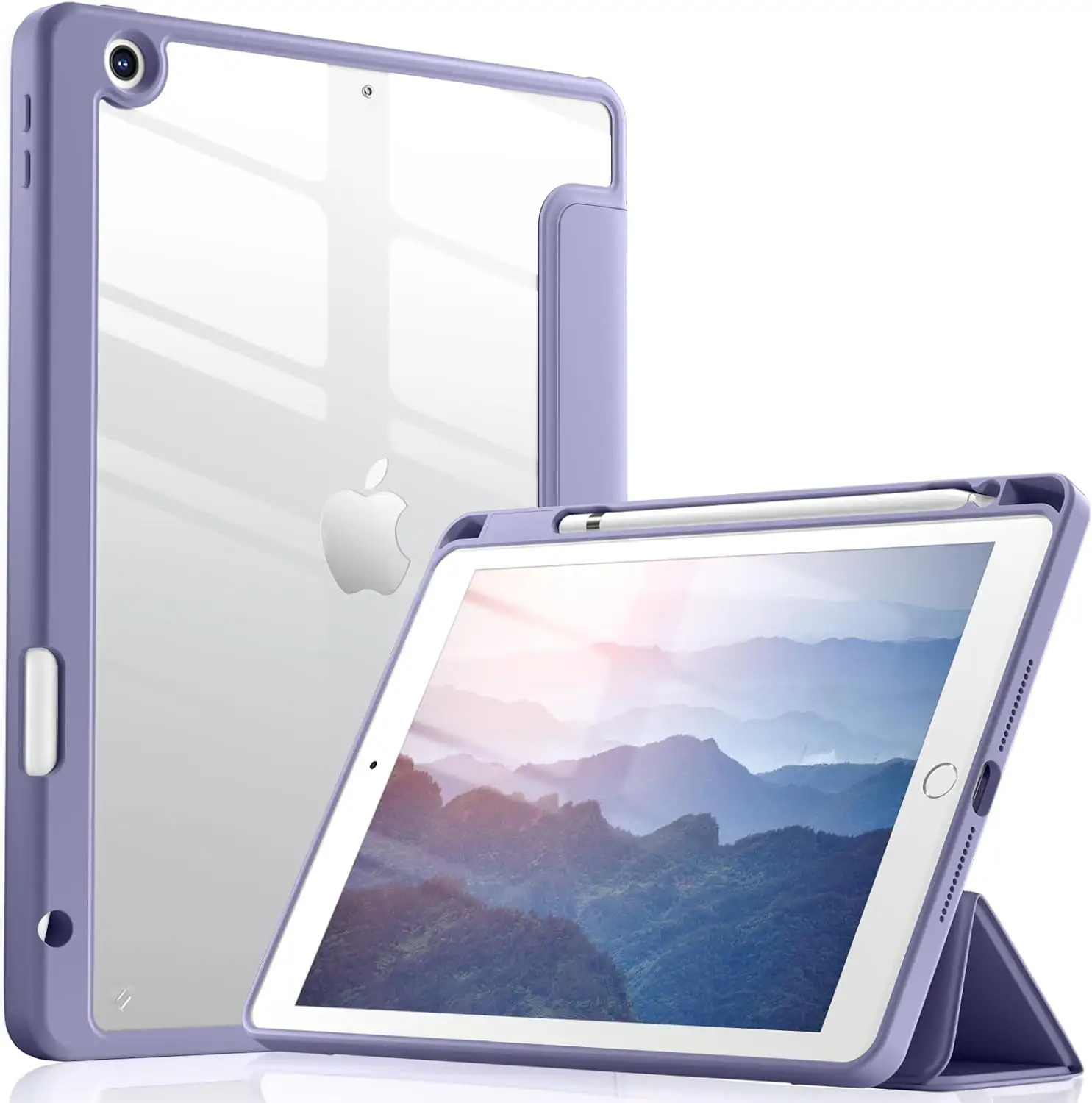 Étui pour iPad 9e 8e 7e génération Angles multiples visualisation Folio Stand Cover avec porte-crayon